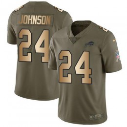 Buffalo Bills #24 Taron Johnson Olive/Gold Men's Stitched NFL Limited 2017 Salute To Service Jersey