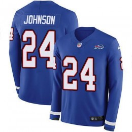 Buffalo Bills #24 Taron Johnson Royal Blue Team Color Men's Stitched NFL Limited Therma Long Sleeve Jersey