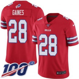 Buffalo Bills #28 E.J. Gaines Red Men's Stitched NFL Limited Rush 100th Season Jersey