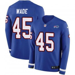 Buffalo Bills #45 Christian Wade Royal Blue Team Color Men's Stitched NFL Limited Therma Long Sleeve Jersey