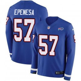 Buffalo Bills #57 A.J. Epenesas Royal Blue Team Color Men's Stitched NFL Limited Therma Long Sleeve Jersey