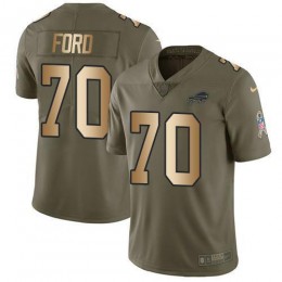 Buffalo Bills #70 Cody Ford Olive/Gold Men's Stitched NFL Limited 2017 Salute To Service Jersey