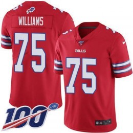 Buffalo Bills #75 Daryl Williams Red Men's Stitched NFL Limited Rush 100th Season Jersey