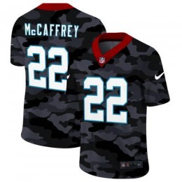 Carolina Carolina Panthers #22 Christian McCaffrey Men's 2020 Black CAMO Vapor Untouchable Limited Stitched NFL Jersey