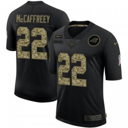 Carolina Carolina Panthers #22 Christian McCaffrey Men's 2020 Salute To Service Camo Limited NFL Jersey Black Men's