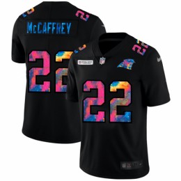 Carolina Carolina Panthers #22 Christian McCaffrey Men's Multi-Color Black 2020 NFL Crucial Catch Vapor Untouchable Limited Jersey