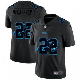 Carolina Carolina Panthers #22 Christian McCaffrey Men's Team Logo Dual Overlap Limited NFL Jersey Black Men's