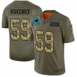 Carolina Carolina Panthers #59 Luke Kuechly Men's 2019 Olive Camo Salute To Service Limited NFL Jersey