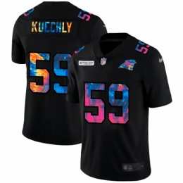 Carolina Carolina Panthers #59 Luke Kuechly Men's Multi-Color Black 2020 NFL Crucial Catch Vapor Untouchable Limited Jersey
