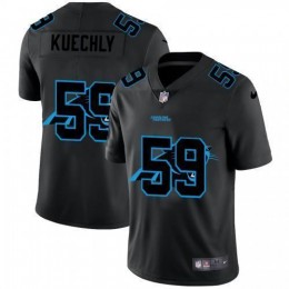 Carolina Carolina Panthers #59 Luke Kuechly Men's Team Logo Dual Overlap Limited NFL Jersey Black Men's