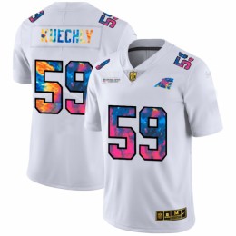 Carolina Carolina Panthers #59 Luke Kuechly Men's White Multi-Color 2020 NFL Crucial Catch Limited NFL Jersey