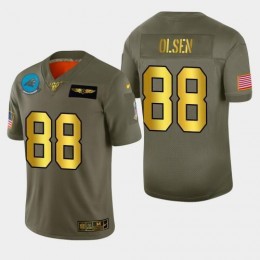 Carolina Carolina Panthers #88 Greg Olsen Men's Olive Gold 2019 Salute to Service Limited NFL 100 Jersey