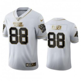 Carolina Carolina Panthers #88 Greg Olsen Men's White Golden Edition Vapor Limited NFL 100 Jersey