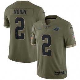 Carolina Panthers #2 D.J. Moore Men's 2022 Salute To Service Limited Jersey – Olive