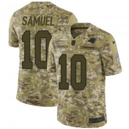 Carolina Panthers #10 Curtis Samuel Camo Men's Stitched NFL Limited 2018 Salute To Service Jersey
