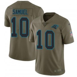 Carolina Panthers #10 Curtis Samuel Olive Men's Stitched NFL Limited 2017 Salute To Service Jersey
