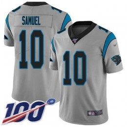 Carolina Panthers #10 Curtis Samuel Silver Men's Stitched NFL Limited Inverted Legend 100th Season Jersey