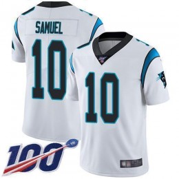 Carolina Panthers #10 Curtis Samuel White Men's Stitched NFL 100th Season Vapor Limited Jersey