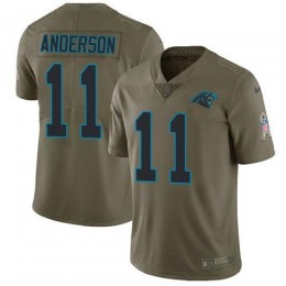 Carolina Panthers #11 Robby Anderson Olive Men's Stitched NFL Limited 2017 Salute To Service Jersey
