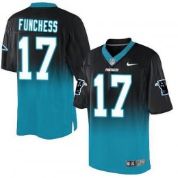 Carolina Panthers #17 Devin Funchess Black/Blue Men's Stitched NFL Elite Fadeaway Fashion Jersey