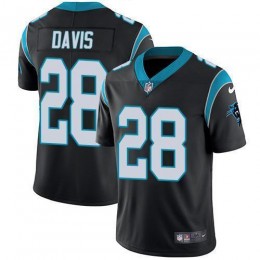 Carolina Panthers #28 Mike Davis Black Team Color Men's Stitched NFL Vapor Untouchable Limited Jersey