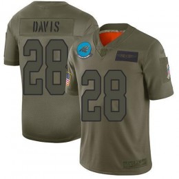 Carolina Panthers #28 Mike Davis Camo Men's Stitched NFL Limited 2019 Salute To Service Jersey