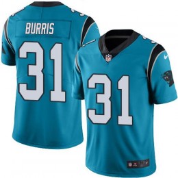 Carolina Panthers #31 Juston Burris Blue Men's Stitched NFL Limited Rush Jersey