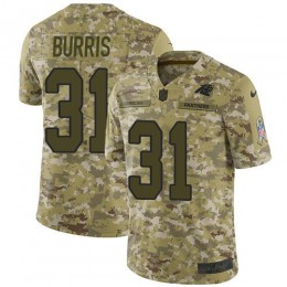 Carolina Panthers #31 Juston Burris Camo Men's Stitched NFL Limited 2018 Salute To Service Jersey