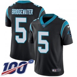 Carolina Panthers #5 Teddy Bridgewater Black Team Color Men's Stitched NFL 100th Season Vapor Untouchable Limited Jersey