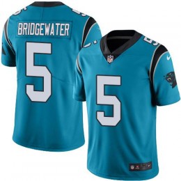 Carolina Panthers #5 Teddy Bridgewater Blue Men's Stitched NFL Limited Rush Jersey