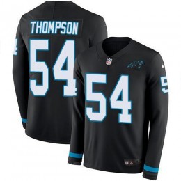 Carolina Panthers #54 Shaq Thompson Black Team Color Men's Stitched NFL Limited Therma Long Sleeve Jersey