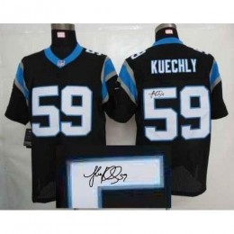 Carolina Panthers #59 Luke Kuechly Black Team Color Men's Stitched NFL Elite Autographed Jersey