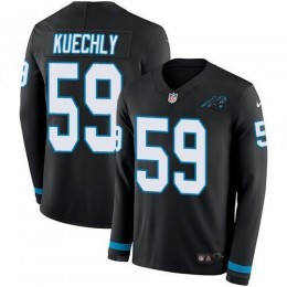 Carolina Panthers #59 Luke Kuechly Black Team Color Men's Stitched NFL Limited Therma Long Sleeve Jersey