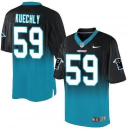 Carolina Panthers #59 Luke Kuechly Black/Blue Men's Stitched NFL Elite Fadeaway Fashion Jersey