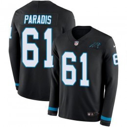 Carolina Panthers #61 Matt Paradis Black Team Color Men's Stitched NFL Limited Therma Long Sleeve Jersey