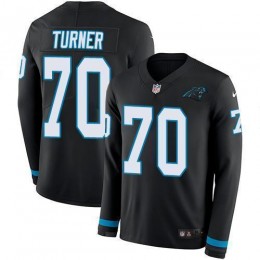 Carolina Panthers #70 Trai Turner Black Team Color Men's Stitched NFL Limited Therma Long Sleeve Jersey