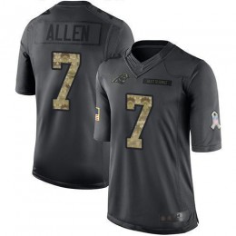 Carolina Panthers #7 Kyle Allen Black Men's Stitched NFL Limited 2016 Salute to Service Jersey