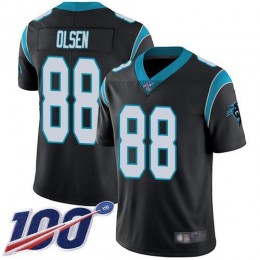 Carolina Panthers #88 Greg Olsen Black Team Color Men's Stitched NFL 100th Season Vapor Limited Jersey