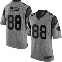 Carolina Panthers #88 Greg Olsen Gray Men's Stitched NFL Limited Gridiron Gray Jersey