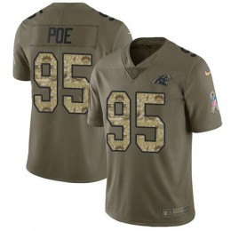 Carolina Panthers #95 Dontari Poe Olive/Camo Men's Stitched NFL Limited 2017 Salute To Service Jersey