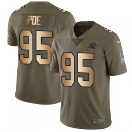 Carolina Panthers #95 Dontari Poe Olive/Gold Men's Stitched NFL Limited 2017 Salute To Service Jersey