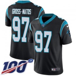 Carolina Panthers #97 Yetur Gross-Matos Black Team Color Men's Stitched NFL 100th Season Vapor Untouchable Limited Jersey