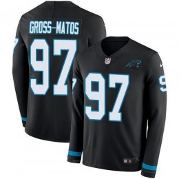 Carolina Panthers #97 Yetur Gross-Matos Black Team Color Men's Stitched NFL Limited Therma Long Sleeve Jersey