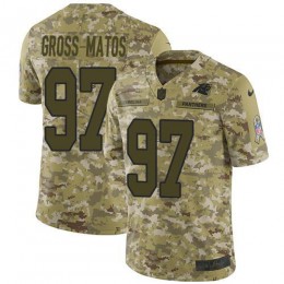 Carolina Panthers #97 Yetur Gross-Matos Camo Men's Stitched NFL Limited 2018 Salute To Service Jersey