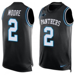 Panthers #2 DJ Moore Black Team Color Men's Stitched NFL Limited Tank Top Jersey