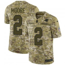 Panthers #2 DJ Moore Camo Men's Stitched NFL Limited 2018 Salute To Service Jersey