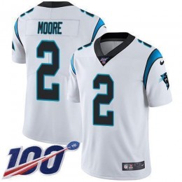 Panthers #2 DJ Moore White Men's Stitched NFL 100th Season Vapor Untouchable Limited Jersey