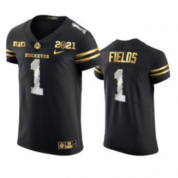 Chicago Bears #1 Justin Fields Men's Black Edition Vapor Untouchable Elite NFL Jersey