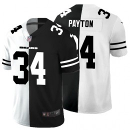 Chicago Bears #34 Walter Payton Men's Black V White Peace Split Vapor Untouchable Limited NFL Jersey