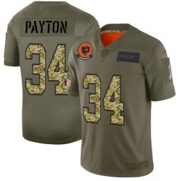 Chicago Bears #34 Walter Payton Men's 2019 Olive Camo Salute To Service Limited NFL Jersey